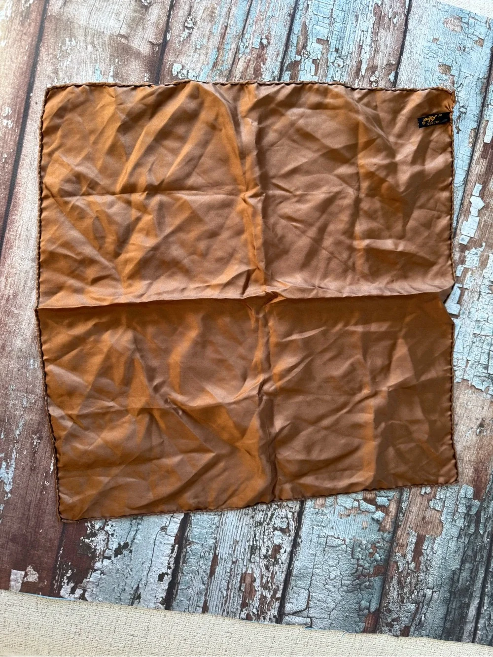 Ashear Brown All Silk  Square Scarf 18x18